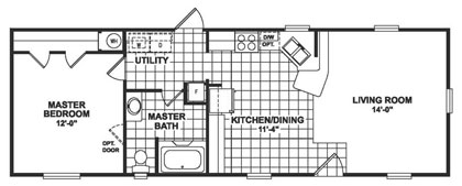 Singlewide Mobile Home model 713-312