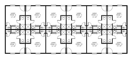 2280 sq. ft. 12 room man camp